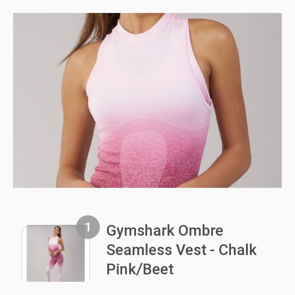 Gymshark Ombre Seamless Tank (Beet)